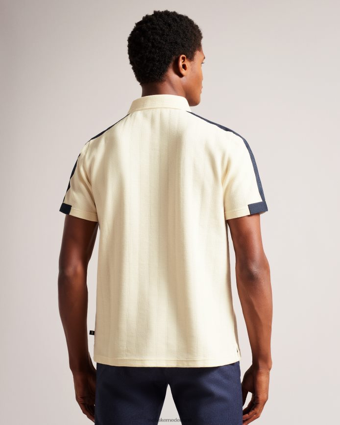 Ted Baker abloom poloshirt met korte mouwen en ritssluiting natuurlijk kleding Heren 6R02N1272
