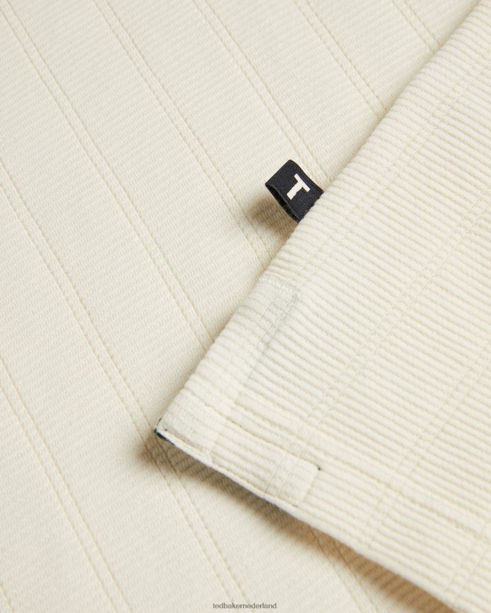 Ted Baker abloom poloshirt met korte mouwen en ritssluiting natuurlijk kleding Heren 6R02N1272