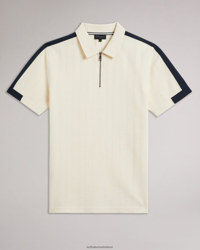 Ted Baker abloom poloshirt met korte mouwen en ritssluiting natuurlijk kleding Heren 6R02N1272