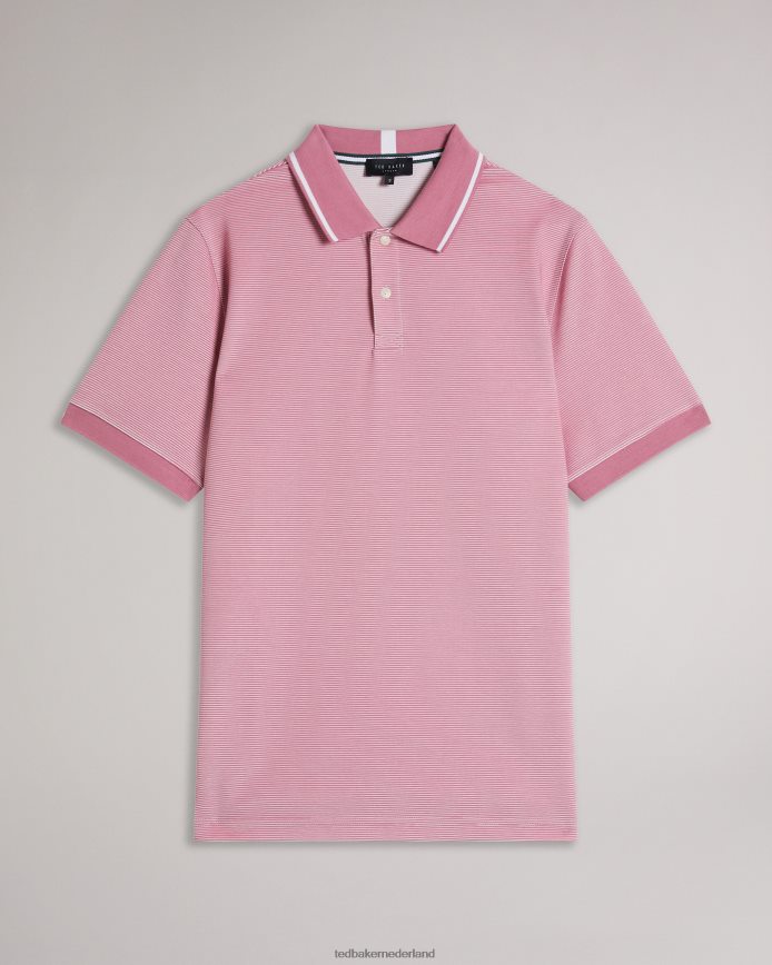 Ted Baker ellerby gestreept poloshirt met korte mouwen middenroze kleding Heren 6R02N1413