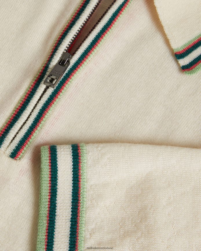 Ted Baker pierrot poloshirt met korte mouwen en strepen wit kleding Heren 6R02N1301