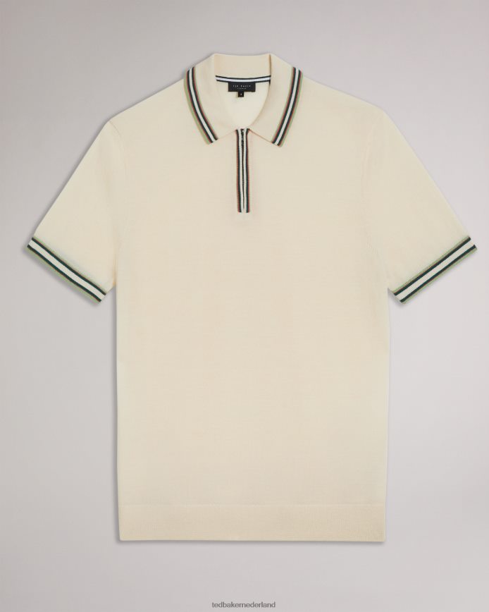 Ted Baker pierrot poloshirt met korte mouwen en strepen wit kleding Heren 6R02N1301