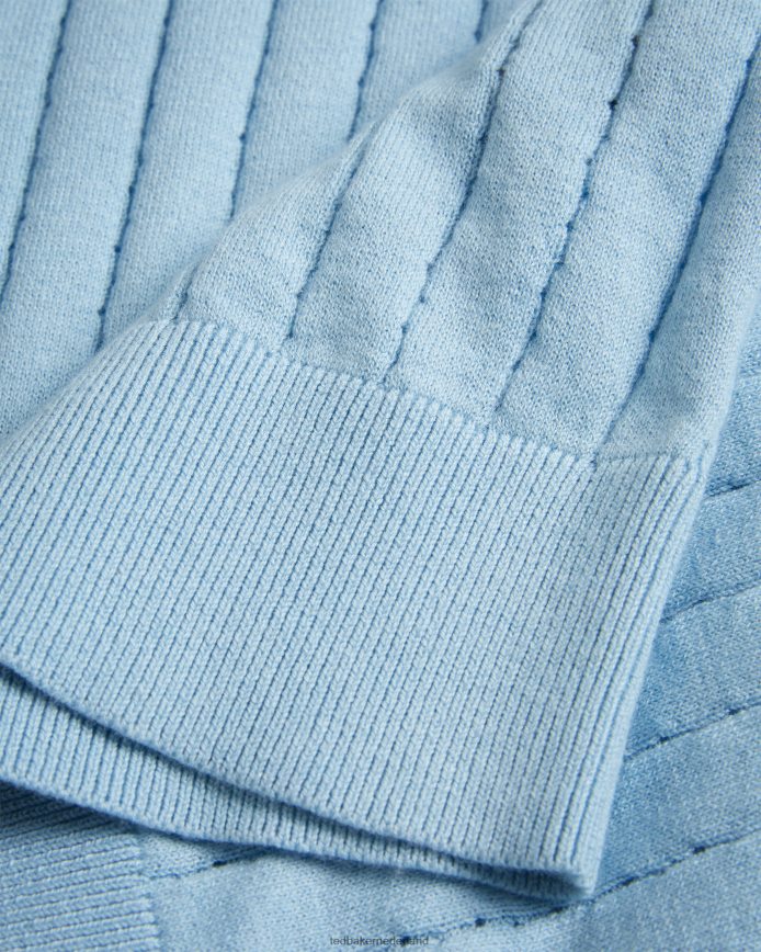 Ted Baker plantkunde poloshirt met korte mouwen en open kraag hemelsblauw kleding Heren 6R02N1464