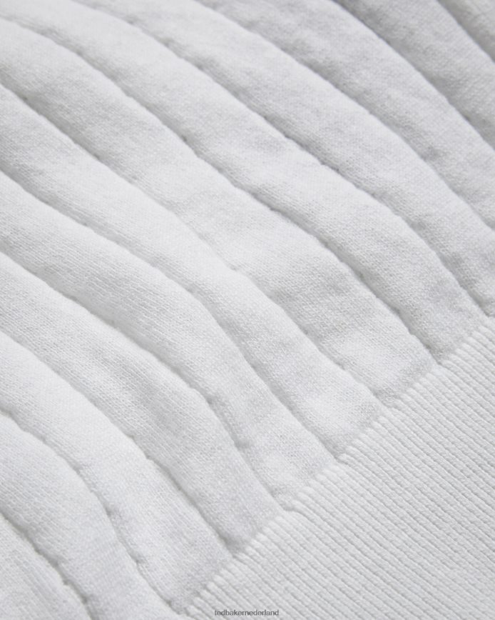 Ted Baker plantkunde poloshirt met korte mouwen en open kraag wit kleding Heren 6R02N1465