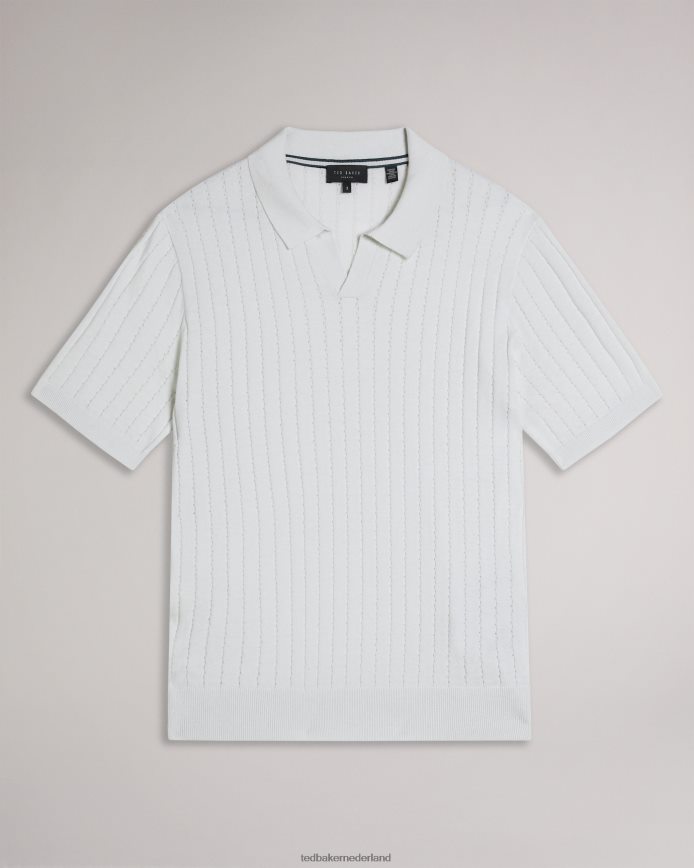 Ted Baker plantkunde poloshirt met korte mouwen en open kraag wit kleding Heren 6R02N1465