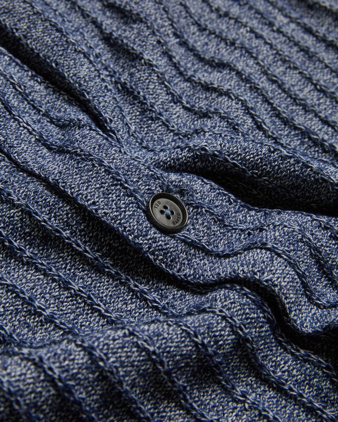 Ted Baker proof gebreid poloshirt met korte mouwen marine kleding Heren 6R02N1357