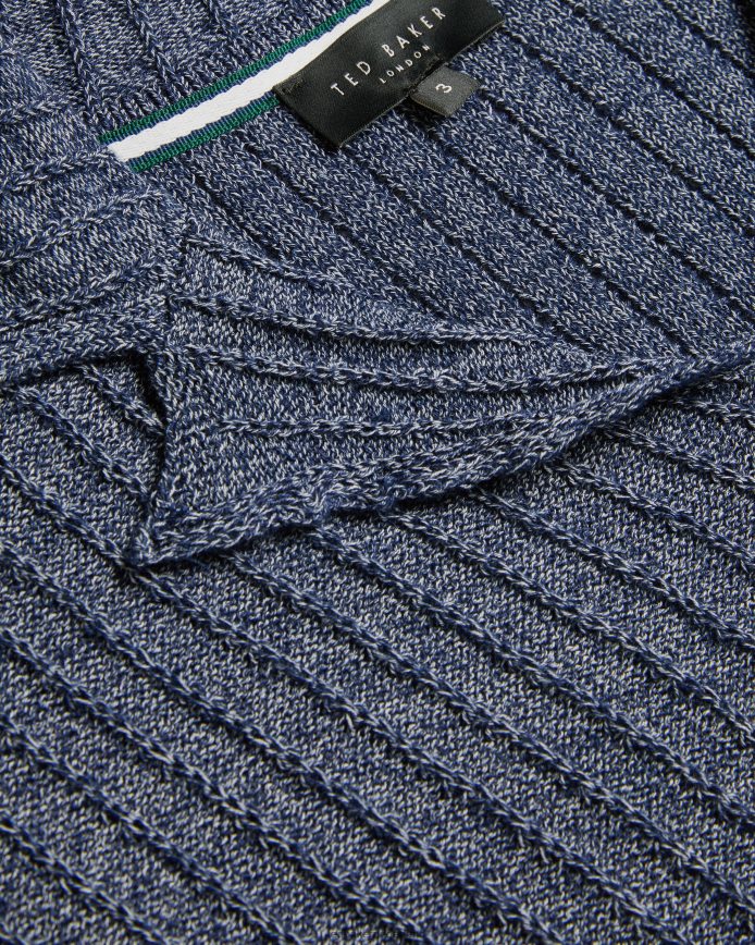 Ted Baker proof gebreid poloshirt met korte mouwen marine kleding Heren 6R02N1357