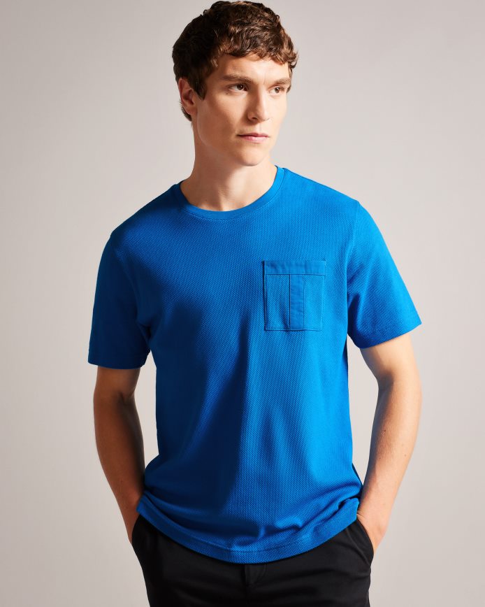 Ted Baker spindel T-shirt met korte mouwen en T-zak blauw kleding Heren 6R02N1209