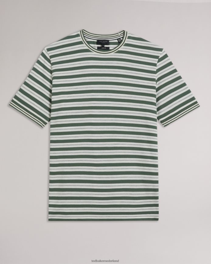 Ted Baker vadell gestreept T-shirt met korte mouwen en normale pasvorm khaki kleding Heren 6R02N1517