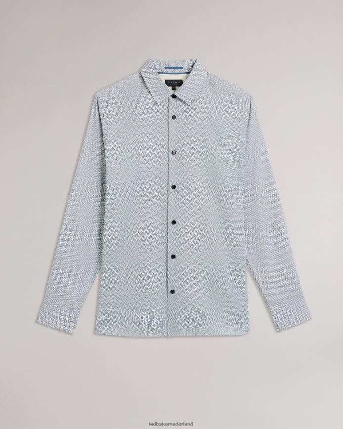 Ted Baker alham overhemd met lange mouwen en geometrische print marine kleding Heren 6R02N1381