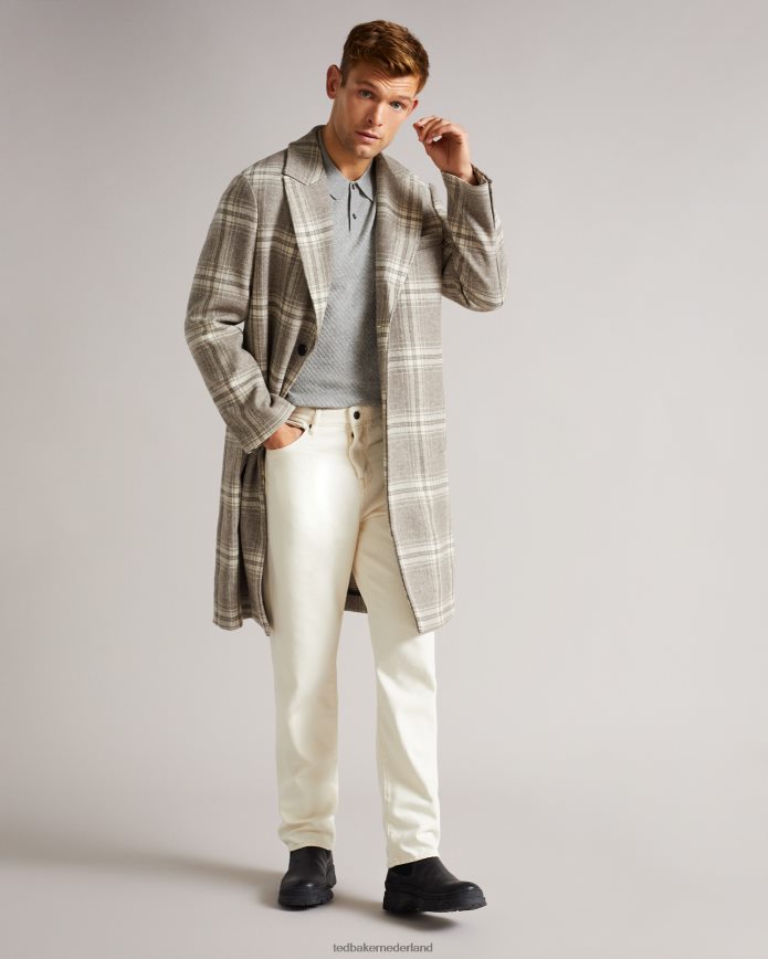 Ted Baker nixan ls gebreide getextureerde polo grijze mergel kleding Heren 6R02N1725