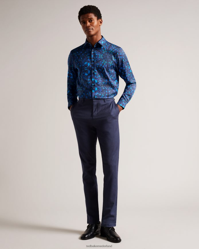 Ted Baker parlee overhemd met vlinderprint en lange mouwen blauw kleding Heren 6R02N1278