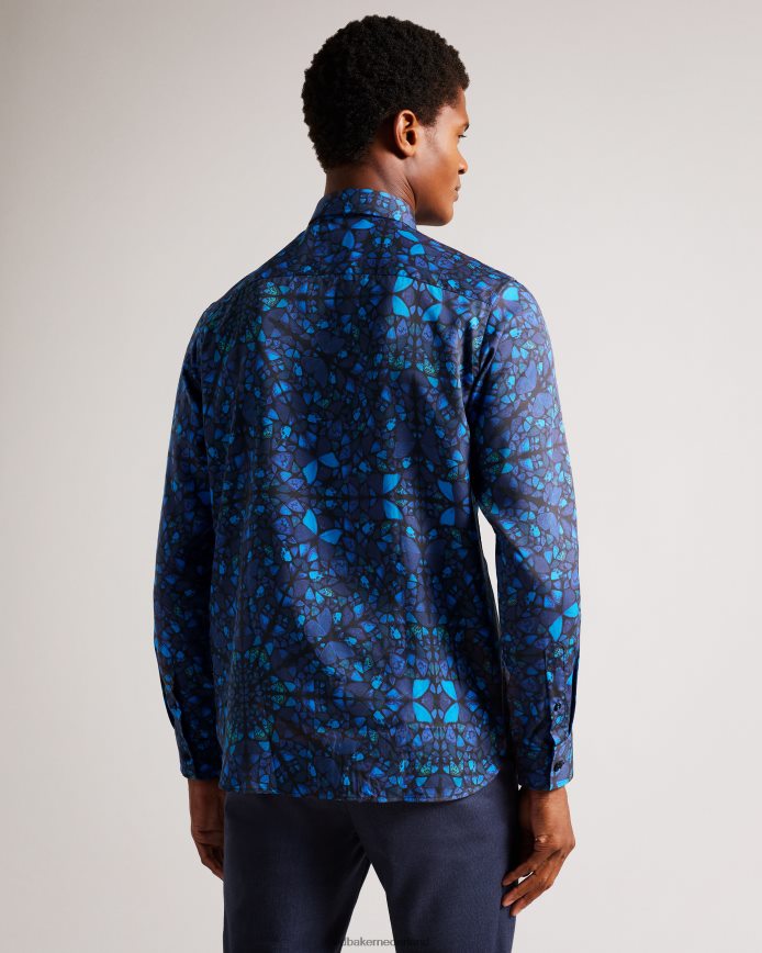 Ted Baker parlee overhemd met vlinderprint en lange mouwen blauw kleding Heren 6R02N1278