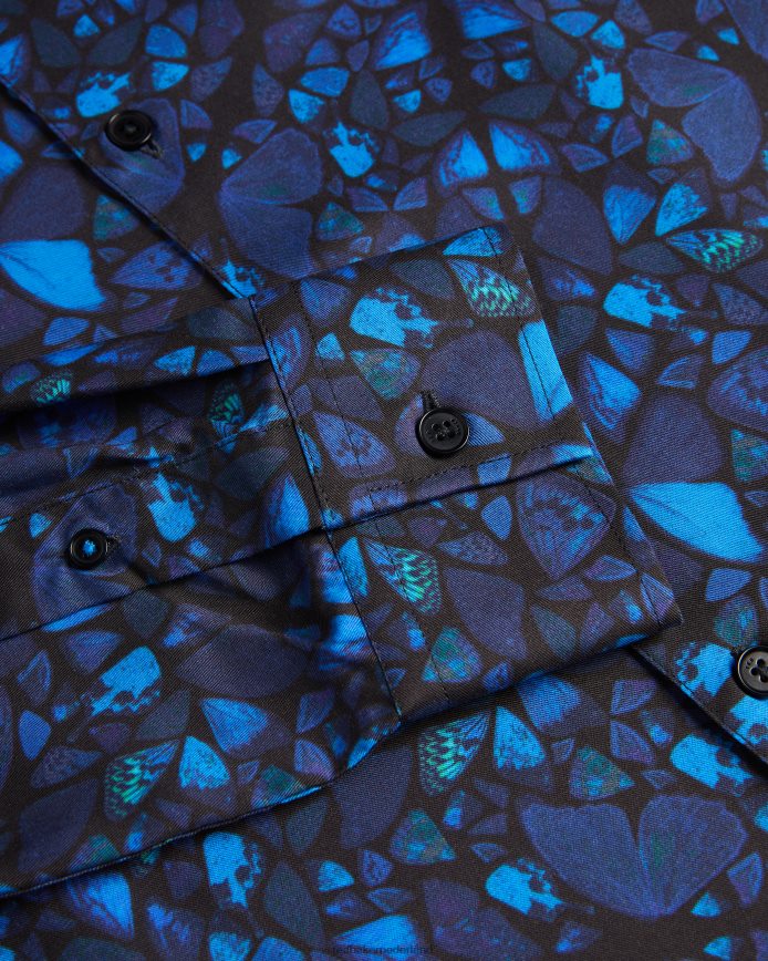 Ted Baker parlee overhemd met vlinderprint en lange mouwen blauw kleding Heren 6R02N1278