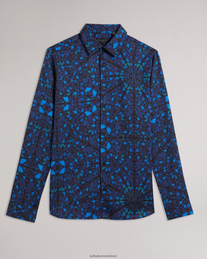 Ted Baker parlee overhemd met vlinderprint en lange mouwen blauw kleding Heren 6R02N1278