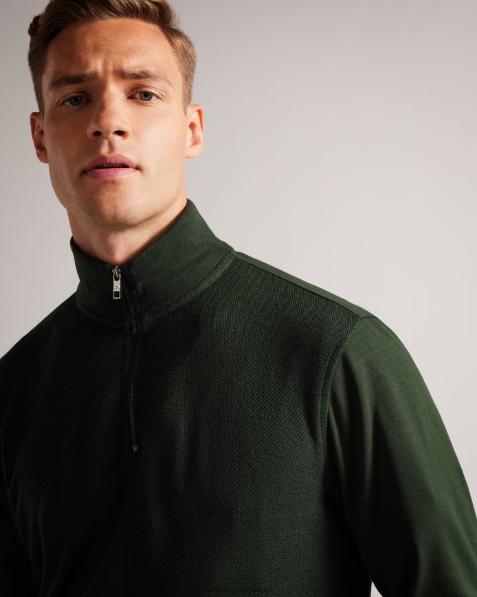 Ted Baker sanot trui met lange mouwen en trechterhals khaki kleding Heren 6R02N1281