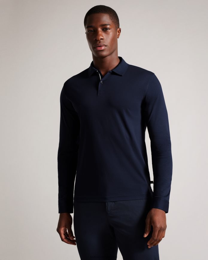 Ted Baker toler slim-fit poloshirt met lange mouwen marine kleding Heren 6R02N1451