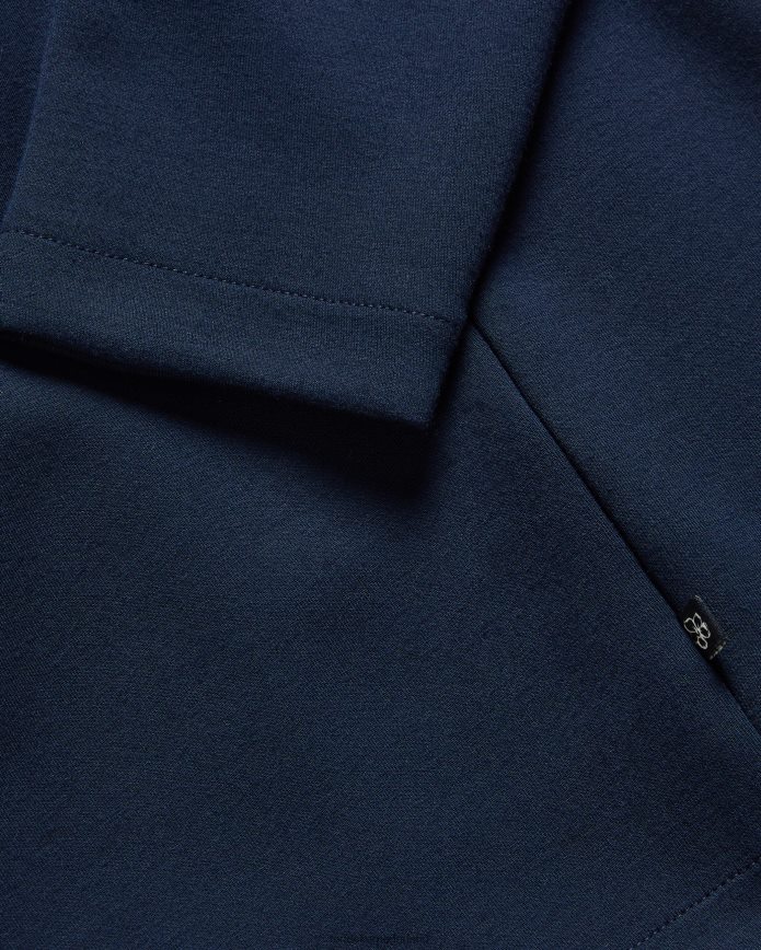 Ted Baker veller slim-fit trui met lange mouwen en halve rits marine kleding Heren 6R02N1305