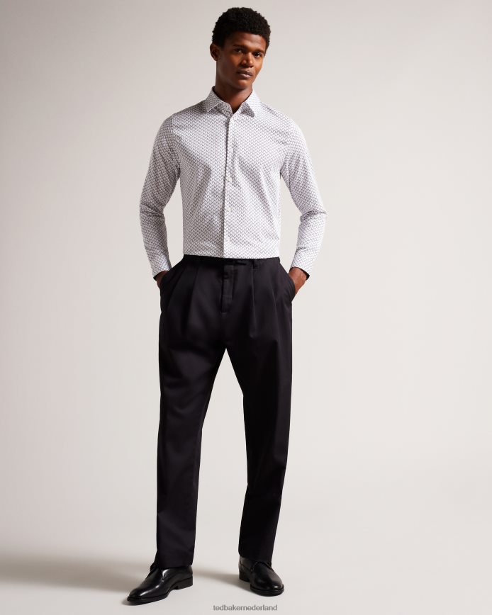 Ted Baker willuw overhemd met lange mouwen en geometrische print wit kleding Heren 6R02N1232