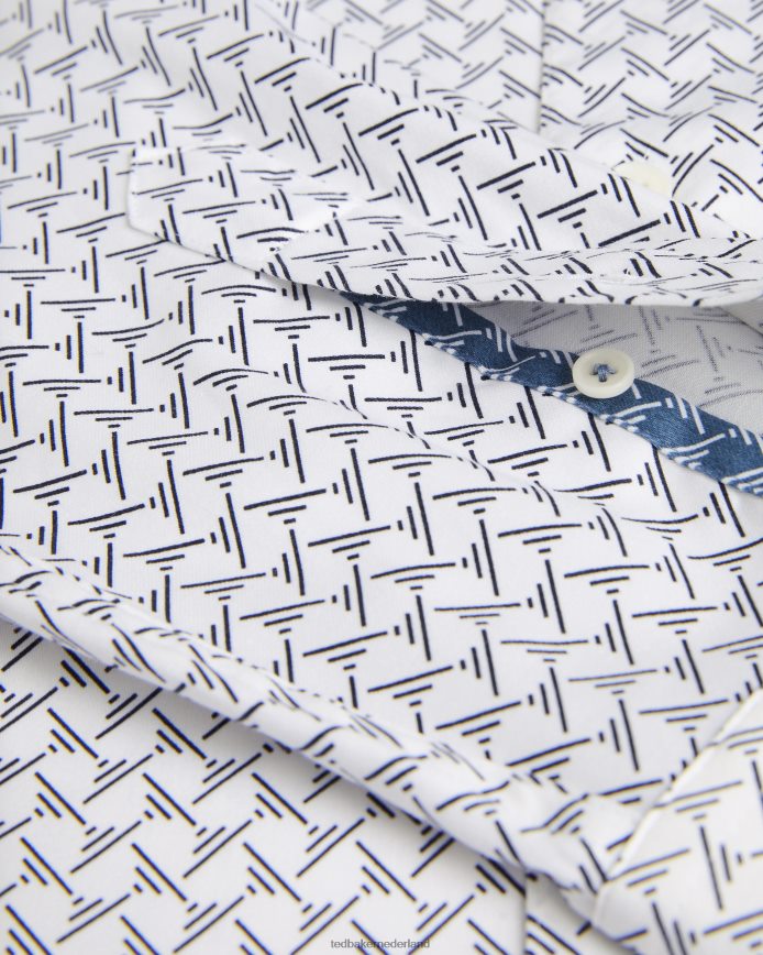 Ted Baker willuw overhemd met lange mouwen en geometrische print wit kleding Heren 6R02N1232