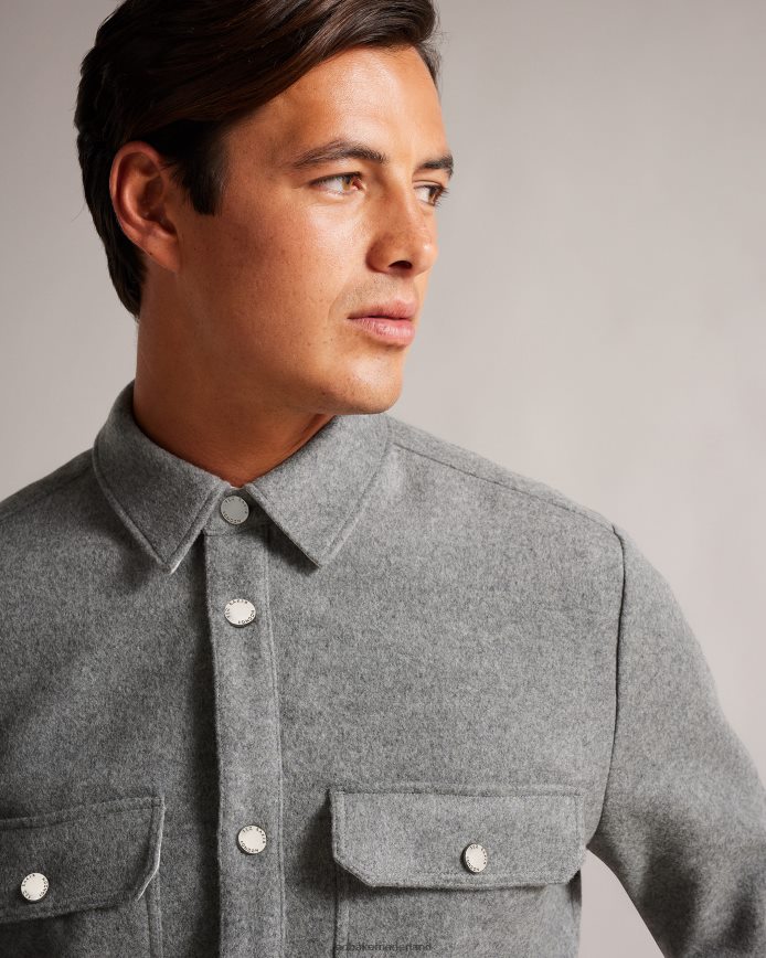 Ted Baker Anderby overshirt van wolmix met lange mouwen grijs kleding Heren 6R02N1249