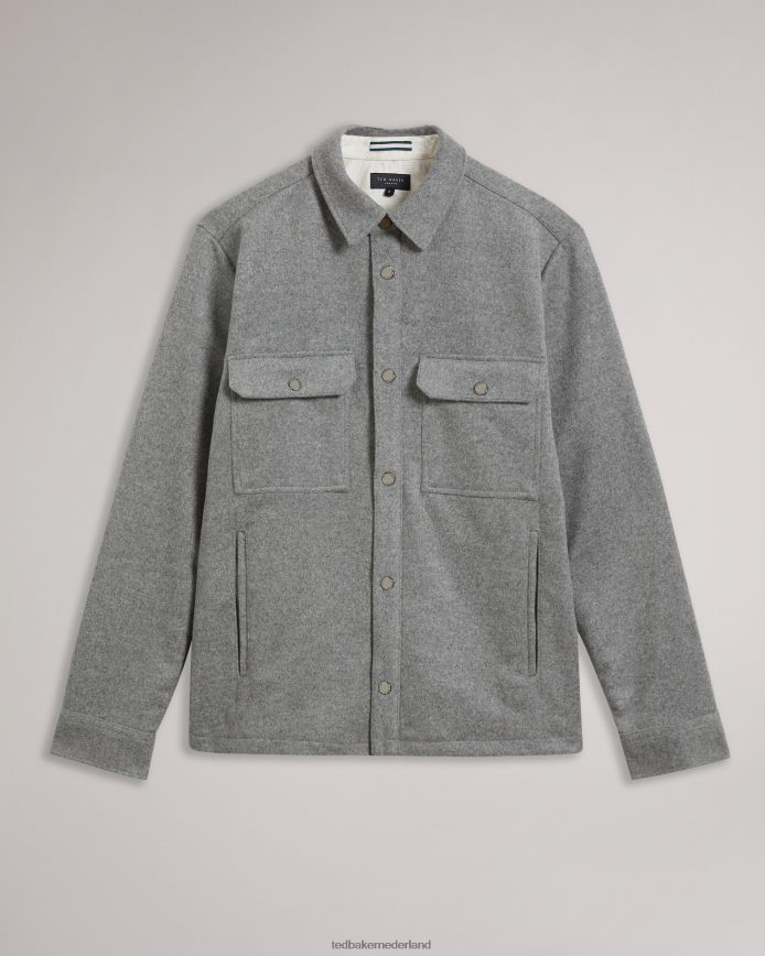 Ted Baker Anderby overshirt van wolmix met lange mouwen grijs kleding Heren 6R02N1249