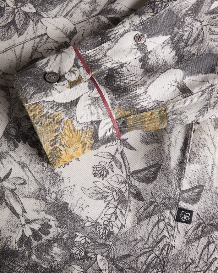 Ted Baker Bushey overhemd met botanische rand en lange mouwen natuurlijk kleding Heren 6R02N1391