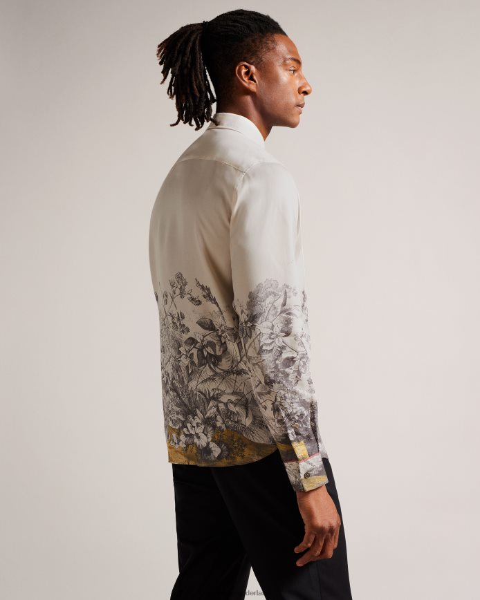 Ted Baker Bushey overhemd met botanische rand en lange mouwen natuurlijk kleding Heren 6R02N1391