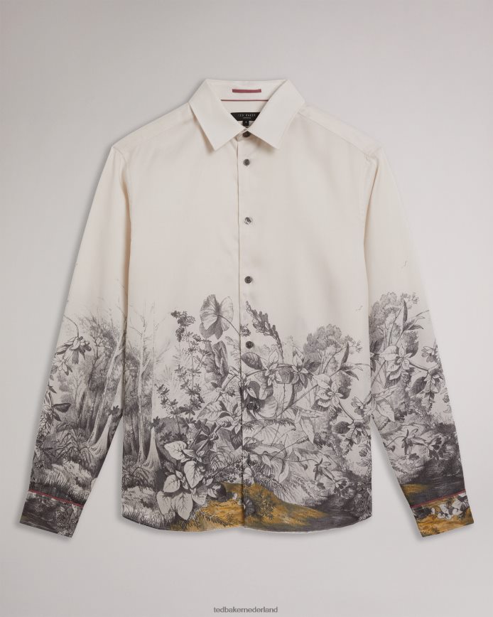 Ted Baker Bushey overhemd met botanische rand en lange mouwen natuurlijk kleding Heren 6R02N1391