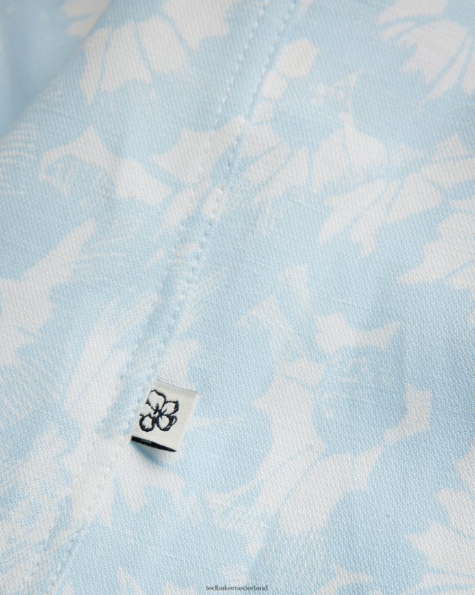 Ted Baker Flaisby overhemd met bloemenprint van linnenmix lichtblauw kleding Heren 6R02N1371