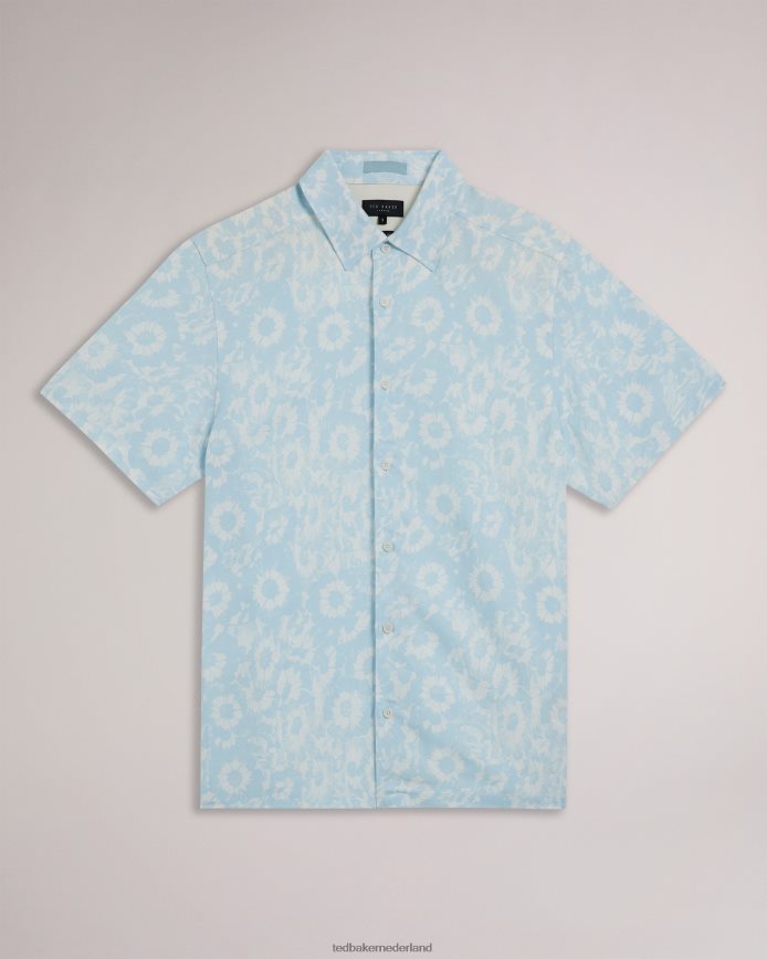 Ted Baker Flaisby overhemd met bloemenprint van linnenmix lichtblauw kleding Heren 6R02N1371