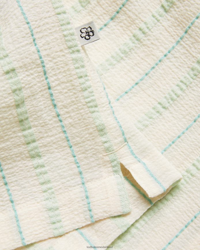 Ted Baker Hillma SS seersucker gestreept overhemd licht groen kleding Heren 6R02N1325