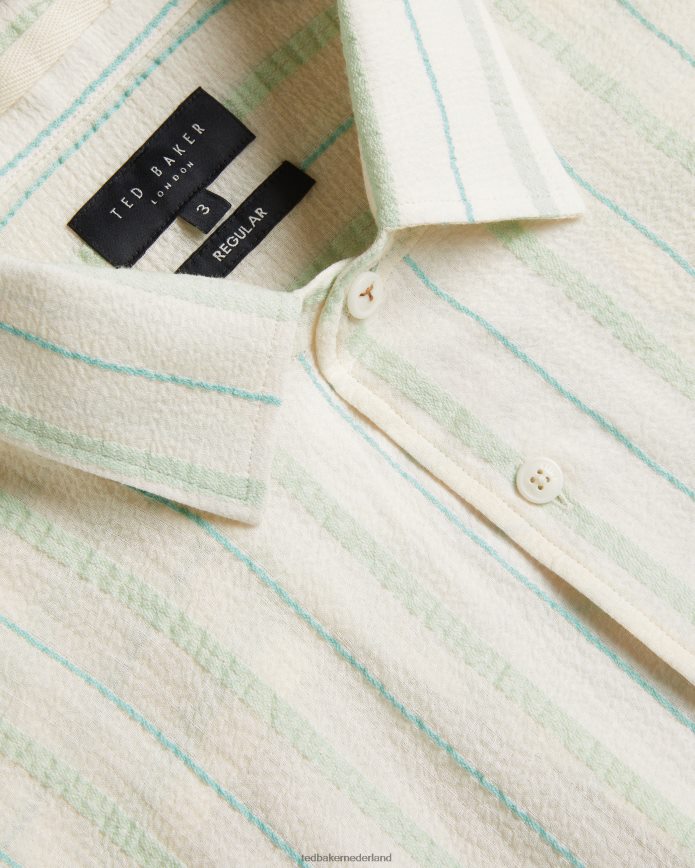 Ted Baker Hillma SS seersucker gestreept overhemd licht groen kleding Heren 6R02N1325