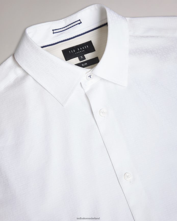 Ted Baker Letwell T-jacquardoverhemd met lange mouwen wit kleding Heren 6R02N1535