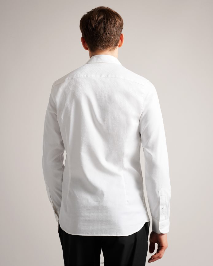 Ted Baker Letwell T-jacquardoverhemd met lange mouwen wit kleding Heren 6R02N1535