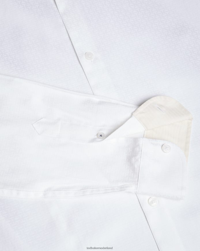 Ted Baker Letwell T-jacquardoverhemd met lange mouwen wit kleding Heren 6R02N1535