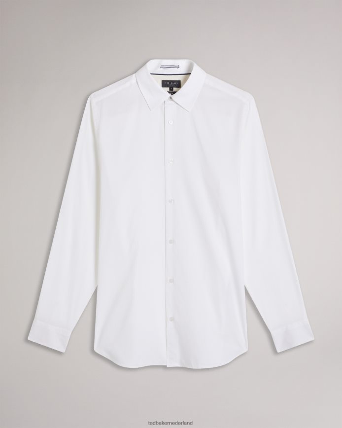 Ted Baker Letwell T-jacquardoverhemd met lange mouwen wit kleding Heren 6R02N1535