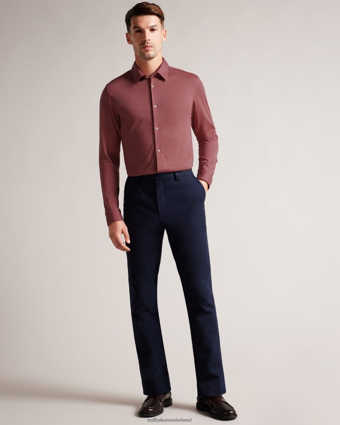 Ted Baker Marros glanzend jersey overhemd met lange mouwen middel roze kleding Heren 6R02N1583