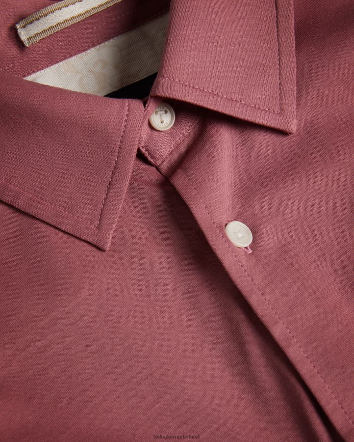 Ted Baker Marros glanzend jersey overhemd met lange mouwen middel roze kleding Heren 6R02N1583