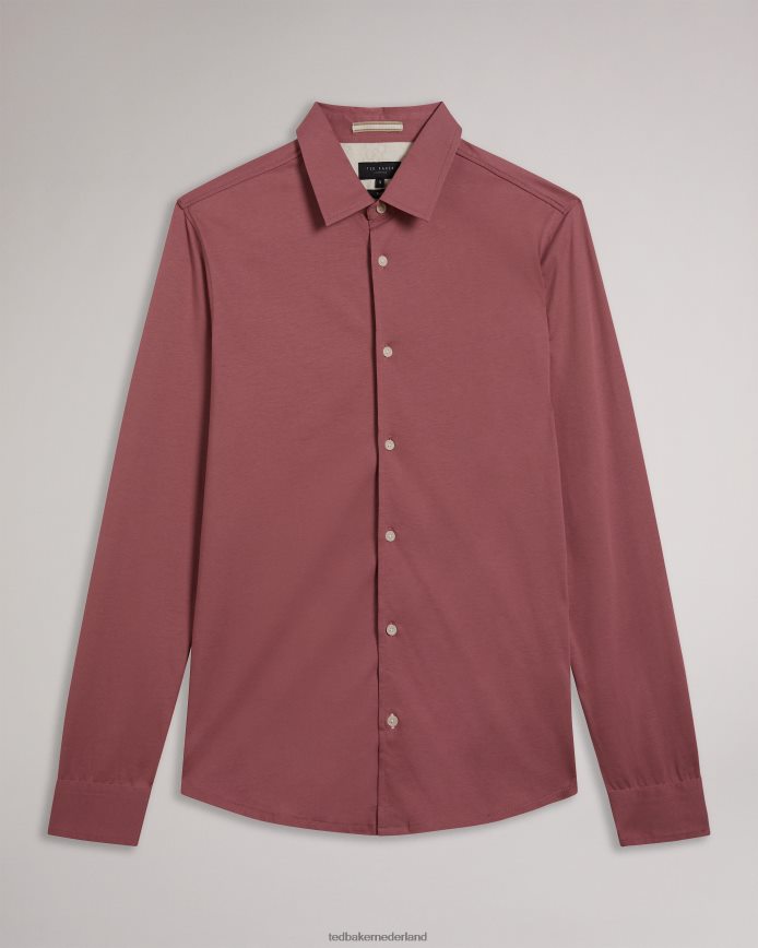 Ted Baker Marros glanzend jersey overhemd met lange mouwen middel roze kleding Heren 6R02N1583