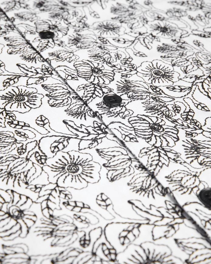 Ted Baker Mulben geborduurd overhemd met korte mouwen wit kleding Heren 6R02N1544