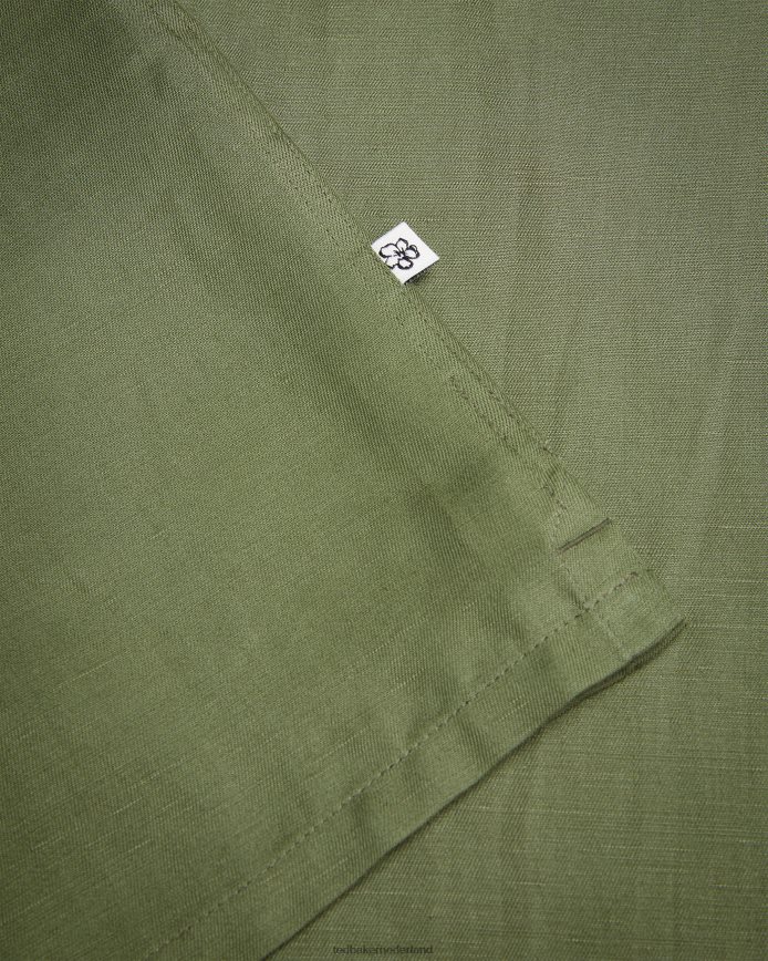 Ted Baker Wesland overhemd met korte mouwen van tencellinnen met reverekraag olijf kleding Heren 6R02N1416