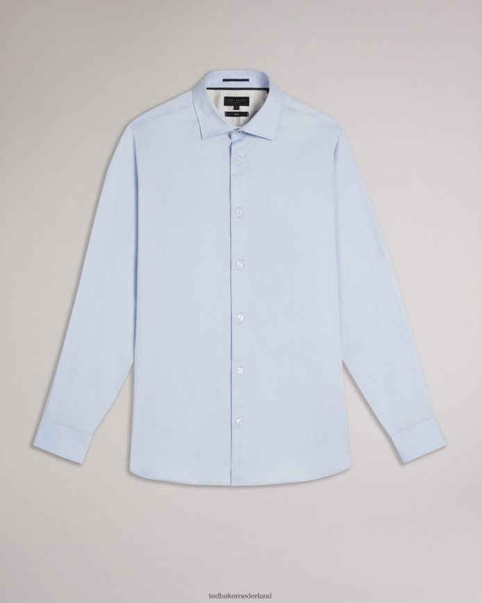 Ted Baker balg satijnen stretchoverhemd met lange mouwen lichtblauw kleding Heren 6R02N1481