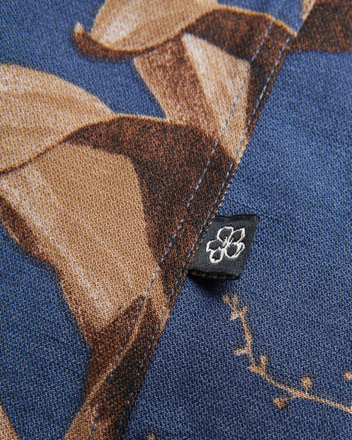 Ted Baker belmar overhemd met botanische print en korte mouwen marine kleding Heren 6R02N1360