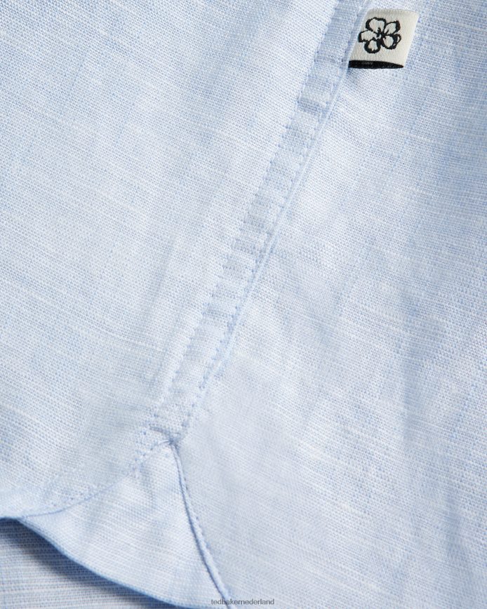 Ted Baker kingfrd linnen overhemd met korte mouwen lichtblauw kleding Heren 6R02N1306