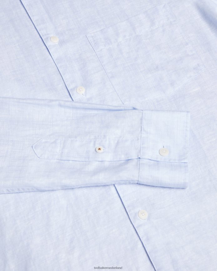 Ted Baker kingwel overhemd van linnenmix met lange mouwen lichtblauw kleding Heren 6R02N1336