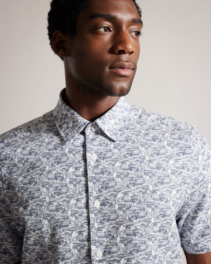 Ted Baker laghy kasshirt met korte mouwen lichtblauw kleding Heren 6R02N1547