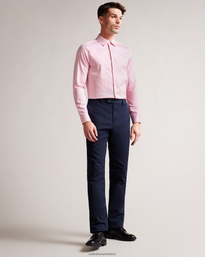 Ted Baker willet overhemd met geometrische print en lange mouwen bleekroze kleding Heren 6R02N1220
