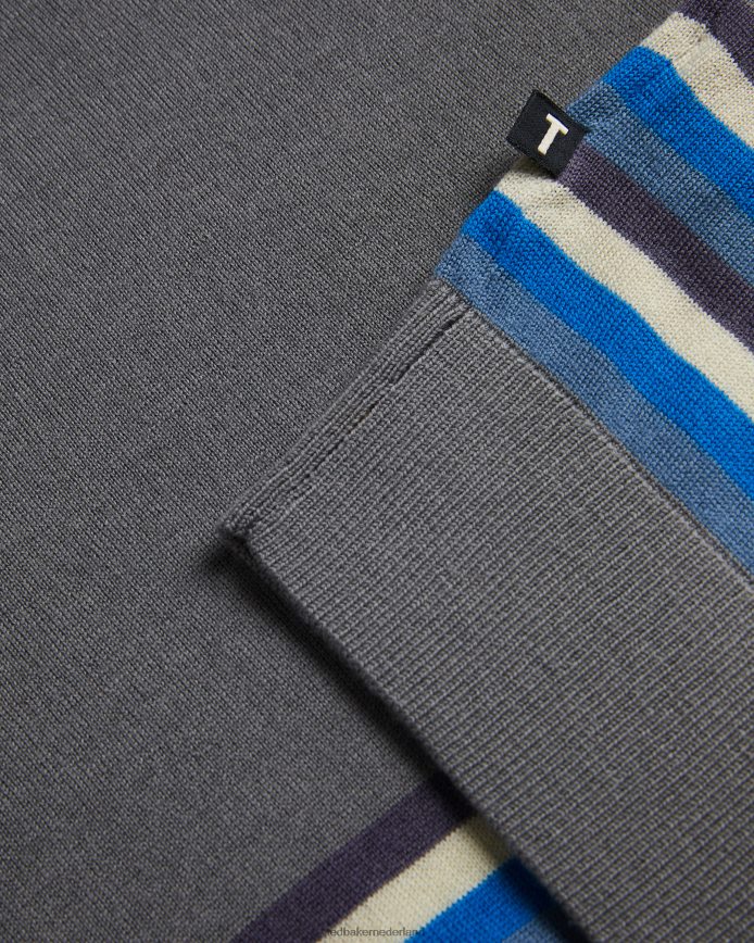 Ted Baker Pital gestreept wollen poloshirt middenblauw kleding Heren 6R02N1254