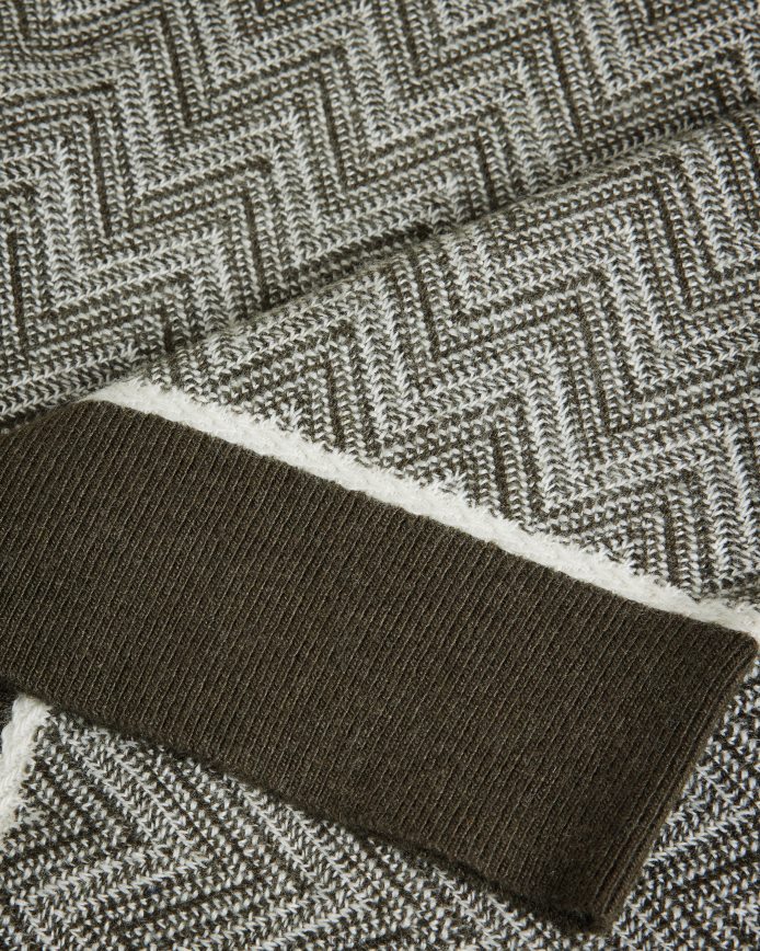 Ted Baker Waldun zigzaggebreid poloshirt donkergroen kleding Heren 6R02N1528